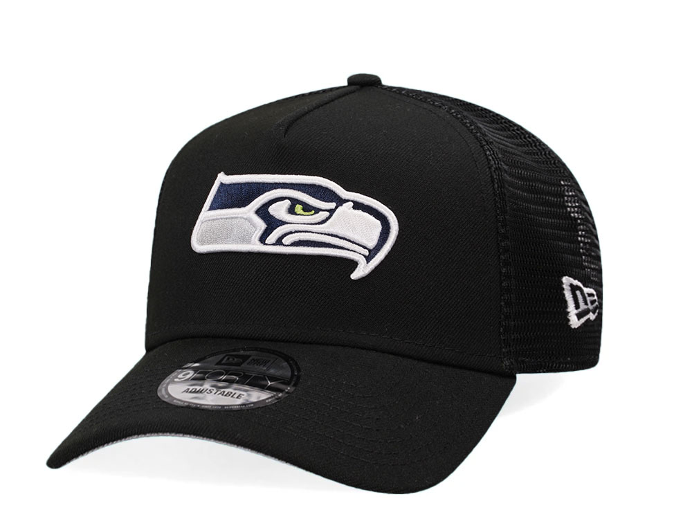 New Era Seattle Seahawks Black Trucker A Frame 9Forty Snapback Casquette