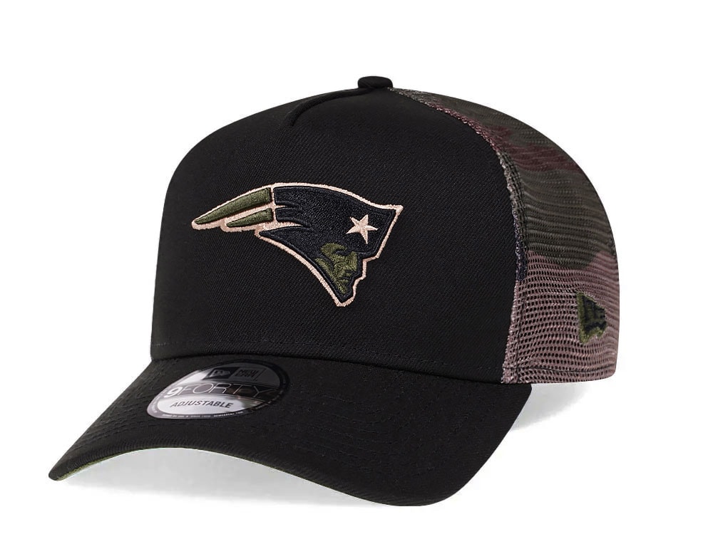 New Era New England Patriots Camo 9Forty A Frame Trucker Snapback Casquette