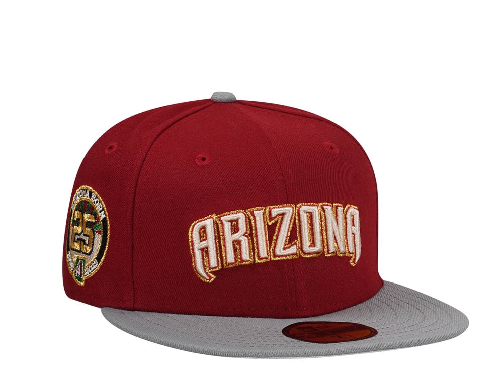 New Era Arizona Diamondbacks 25th Anniversary Maroon Gold Two Tone Edition 59Fifty Fitted Casquette