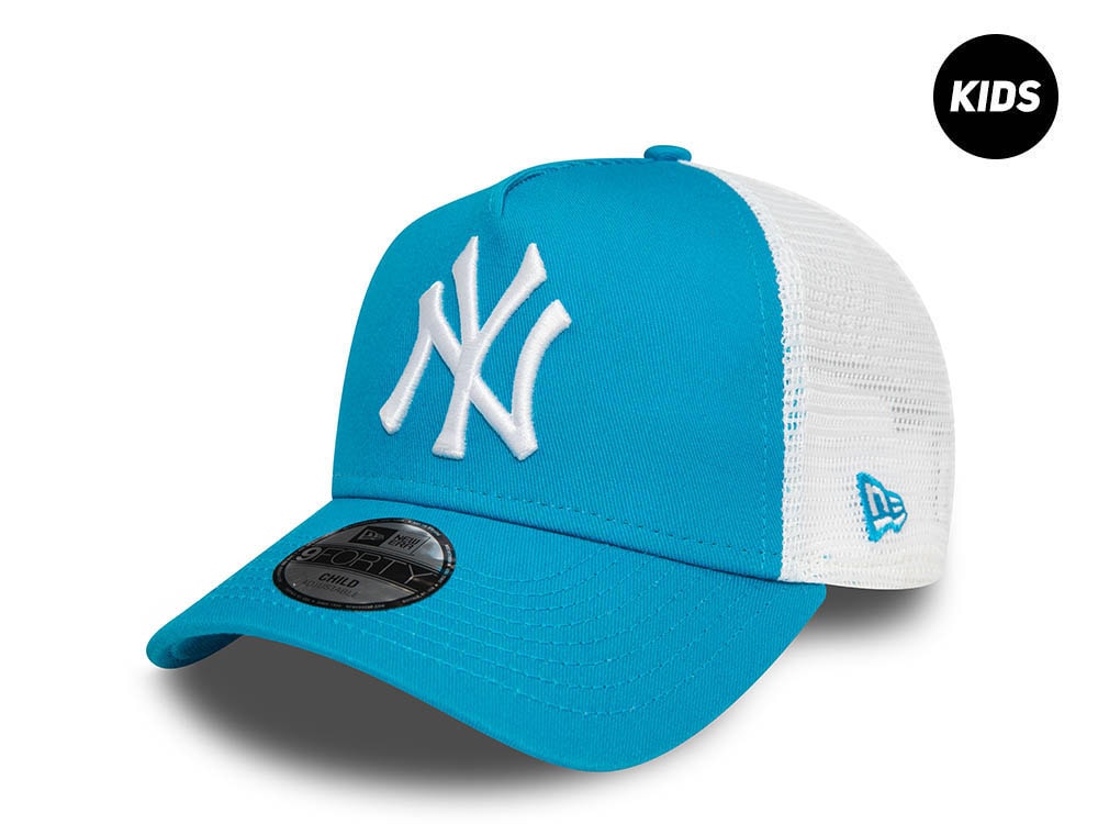 New Era New York Yankees League Essential Blue Kids 9Forty A Frame Trucker Snapback Casquette