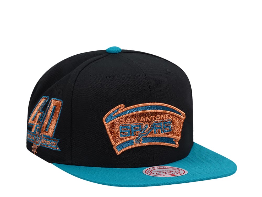 Mitchell & Ness San Antonio Spurs 40th Anniversary Make Cents Black Two Tone Hardwood Classic Snapback Casquette