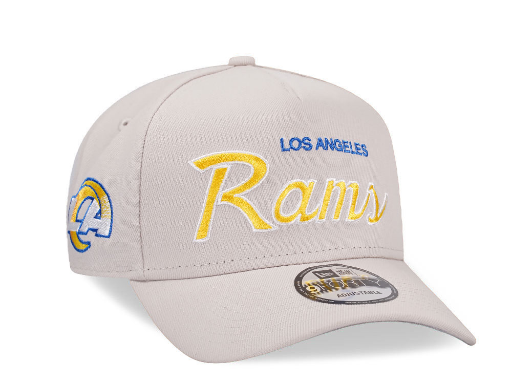 New Era Los Angeles Rams Script Stone White Edition 9Forty A Frame Snapback Casquette