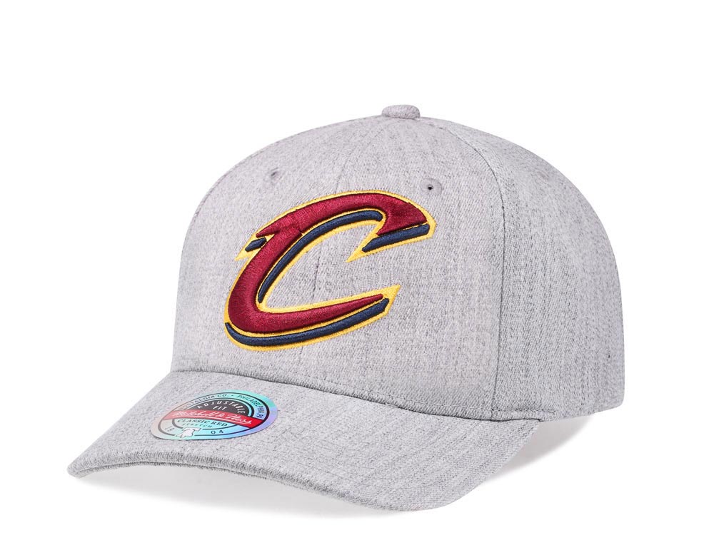 Mitchell & Ness Cleveland Cavaliers Heather Gray Red Line Solid Flex Snapback Casquette