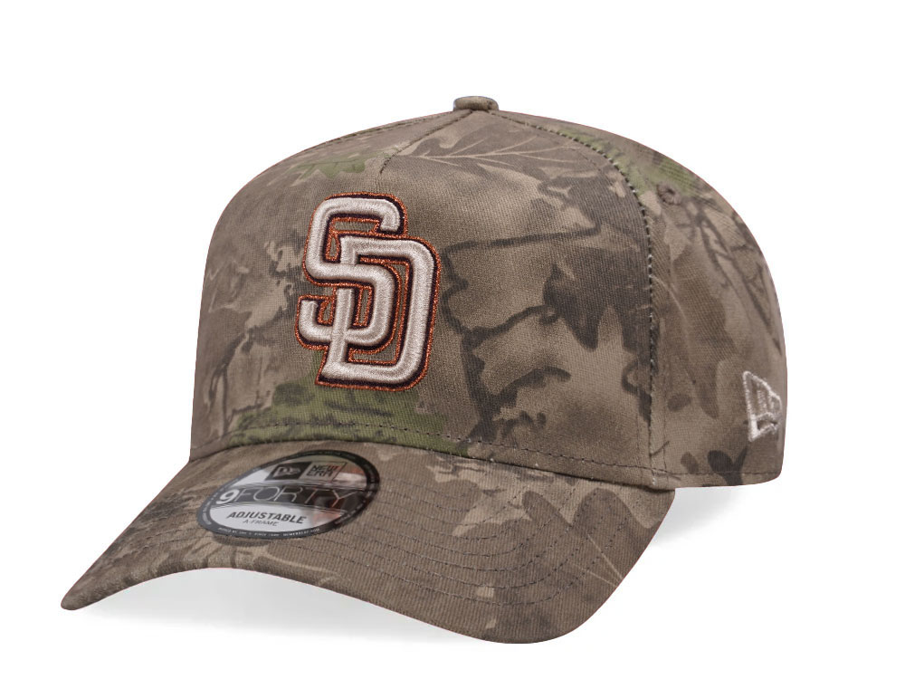 New Era San Diego Padres Leaf Camo Copper 9Forty A Frame Snapback Casquette