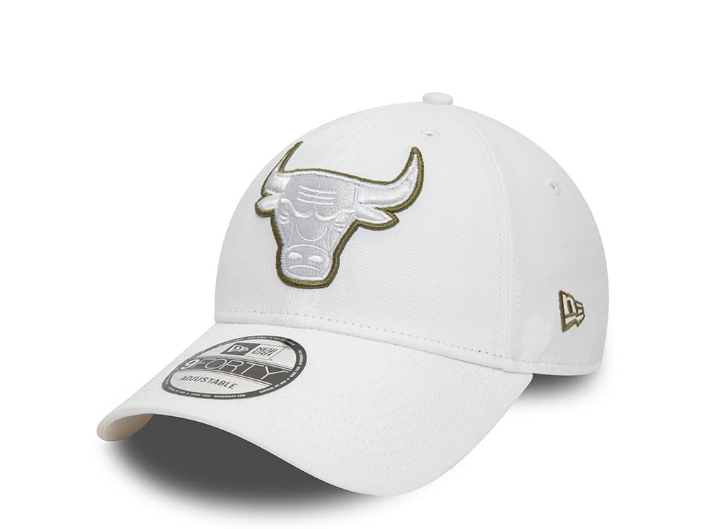 New Era Chicago Bulls Team Outline White 9Forty Strapback Casquette