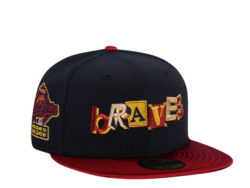 New Era Atlanta Braves World Series 1995 Script Satin Brim Two Tone Edition 59Fifty Fitted Casquette