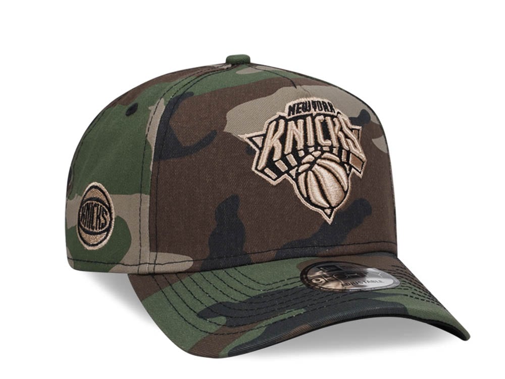 New Era New York Knicks C Dub Camo 9Forty A Frame Snapback Casquette