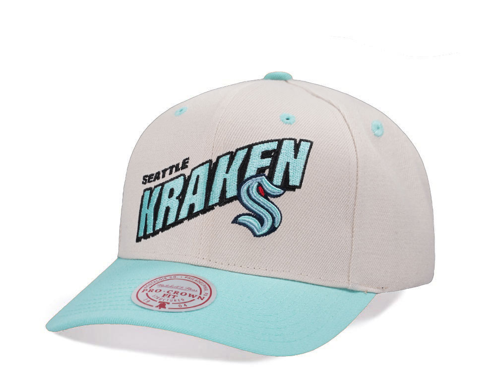 Mitchell & Ness Seattle Kraken Chrome Two Tone Pro Crown Fit Snapback Casquette