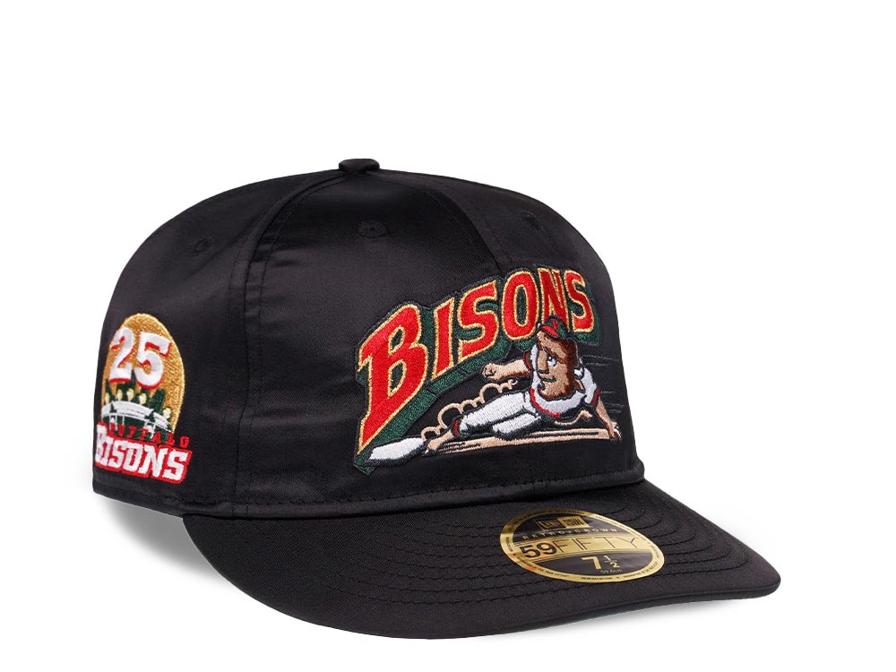 New Era Buffalo Bisons Black Satin Retro Crown Edition 59Fifty Fitted Casquette