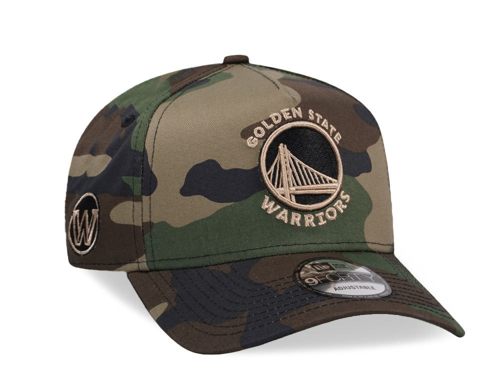 New Era Golden State Warriors Camo Gold Edition 9Forty A Frame Snapback Casquette