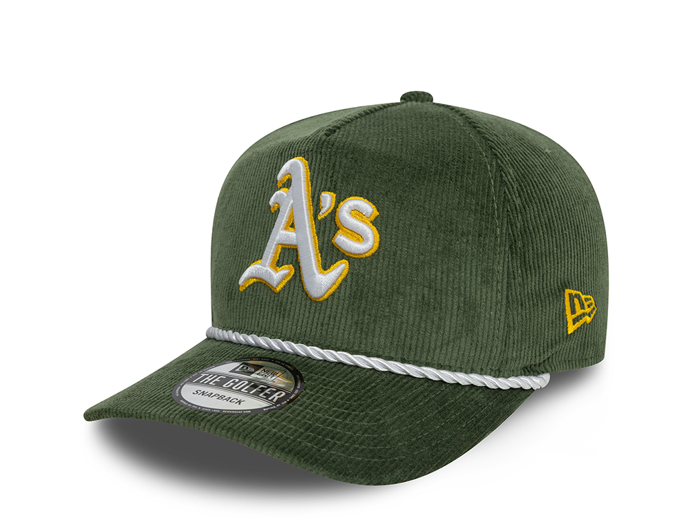 New Era Oakland Athletics Green Corduroy Golfer A Frame Snapback Casquette