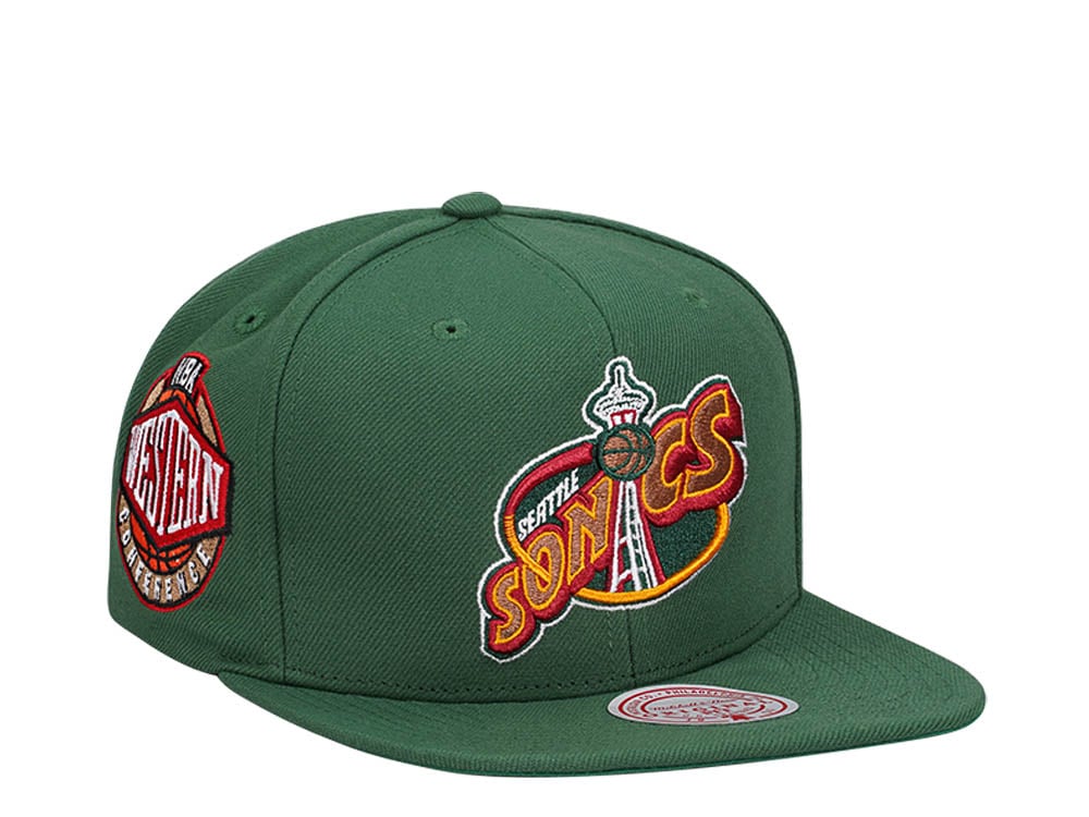 Mitchell & Ness Seattle Supersonics Conference Patch Green Snapback Casquette