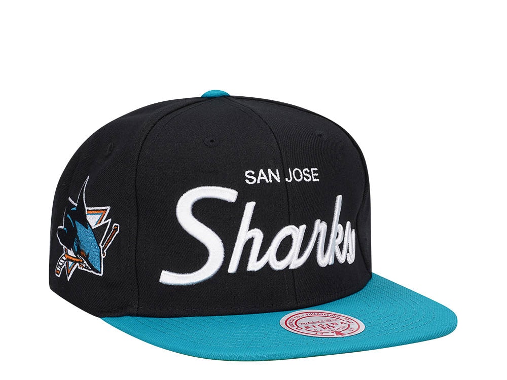 Mitchell & Ness San Jose Sharks Vintage Script Snapback Casquette