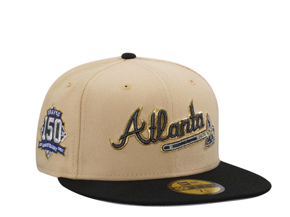 New Era Atlanta Braves 150th Anniversary Vegas Gold Metallic Two Tone Edition 59Fifty Fitted Casquette