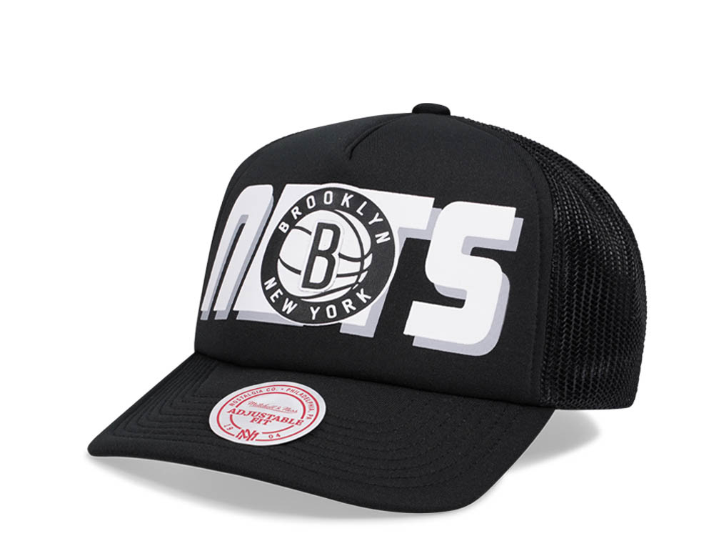 Mitchell & Ness Brooklyn Nets Black Billboard Trucker Snapback Casquette