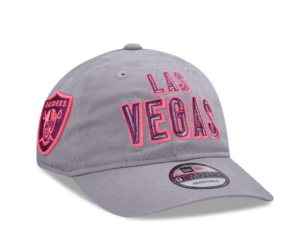 New Era Las Vegas Raiders Pink Glow Gray Edition 9Twenty Strapback Casquette