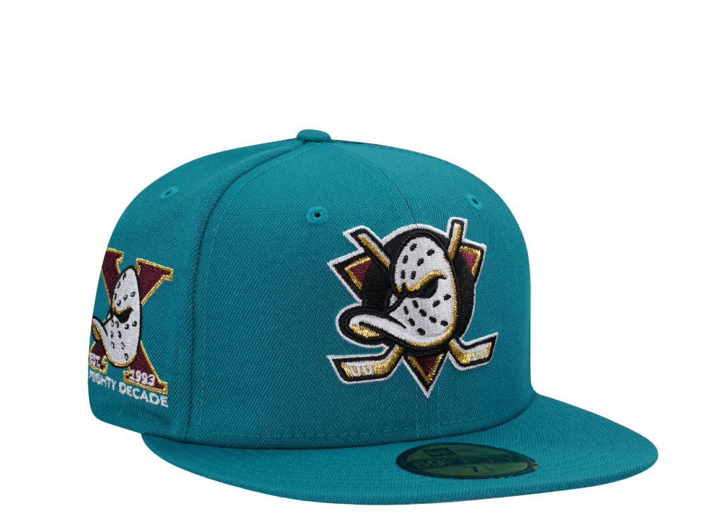 New Era Anaheim Ducks 10th Anniversary Teal Prime Edition 59Fifty Fitted Casquette