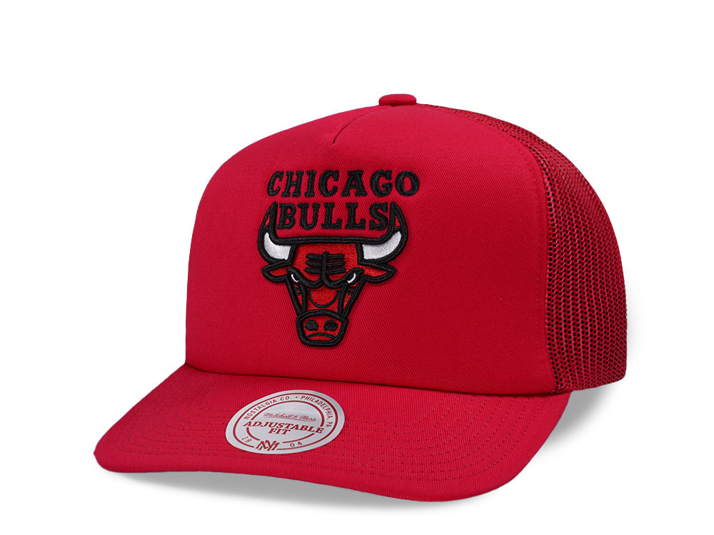 Mitchell & Ness Chicago Bulls Red Trucker Adjustable Fit Snapback Casquette