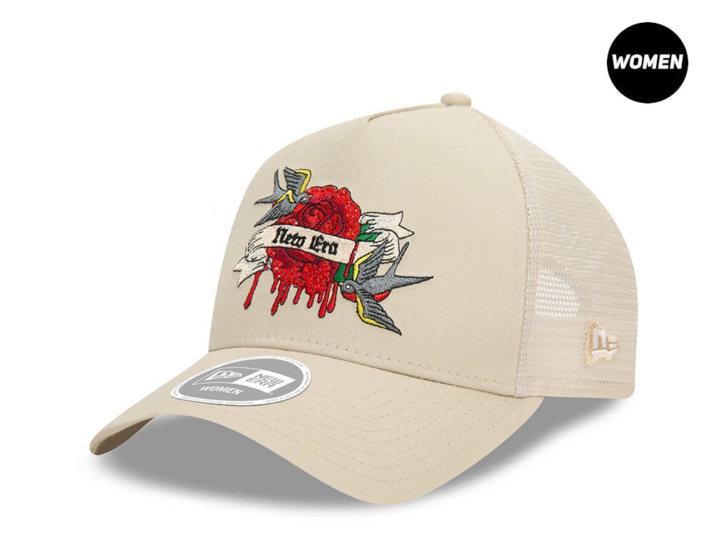 New Era New Era Stone Rose Trucker Womens 9Forty A Frame Snapback Casquette