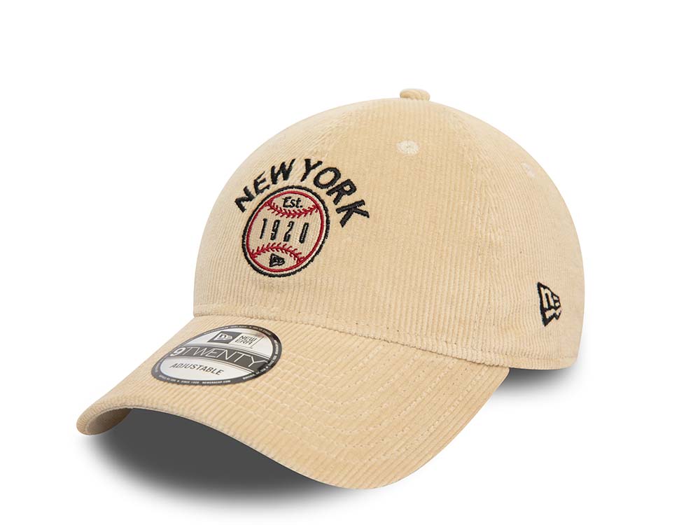 New Era Logo Cord Beige 9Twenty Strapback Casquette