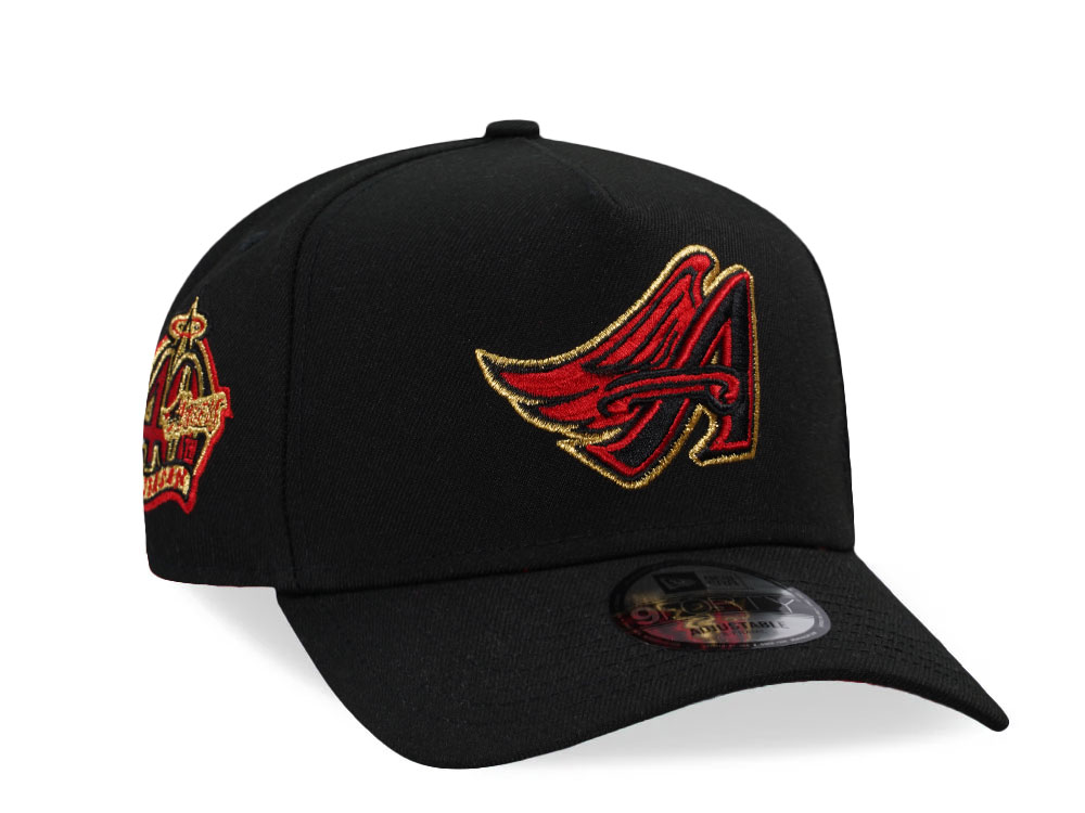 New Era Anaheim Angels 40th Anniversary Black and Red 9Forty A Frame Snapback Casquette