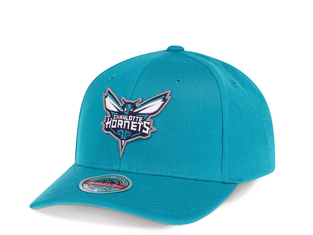 Mitchell & Ness Charlotte Hornets Team Ground Red Line Teal Solid Flex Snapback Casquette