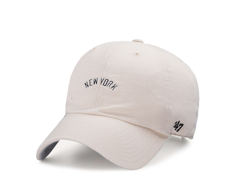 47Brand New York Yankees Natural Base Runner Script 47 Clean Up Strapback Casquette