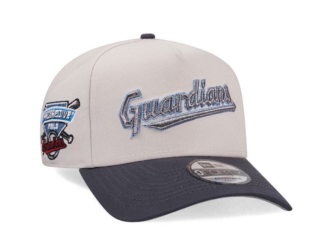 New Era Cleveland Guardians Progressive Field Stone Metallic Two Tone Edition 9Forty A Frame Snapback Casquette