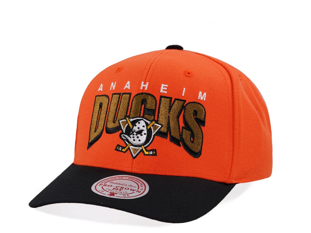 Mitchell & Ness Anaheim Ducks Pro Crown Fit Orange Snapback Casquette