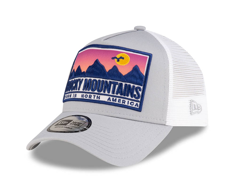 New Era Rocky Mountains Patch Gray 9Forty A Frame Trucker Snapback Casquette