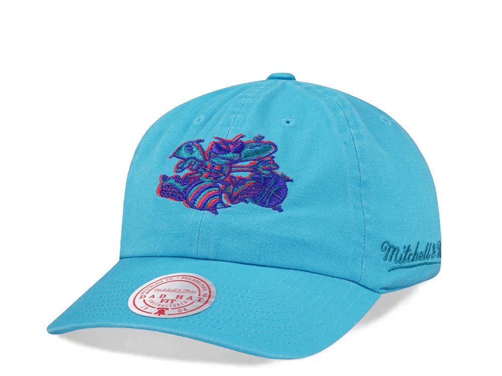 Mitchell & Ness Charlotte Hornets Golden Hour Glaze Blue Dadhat Strapback Casquette