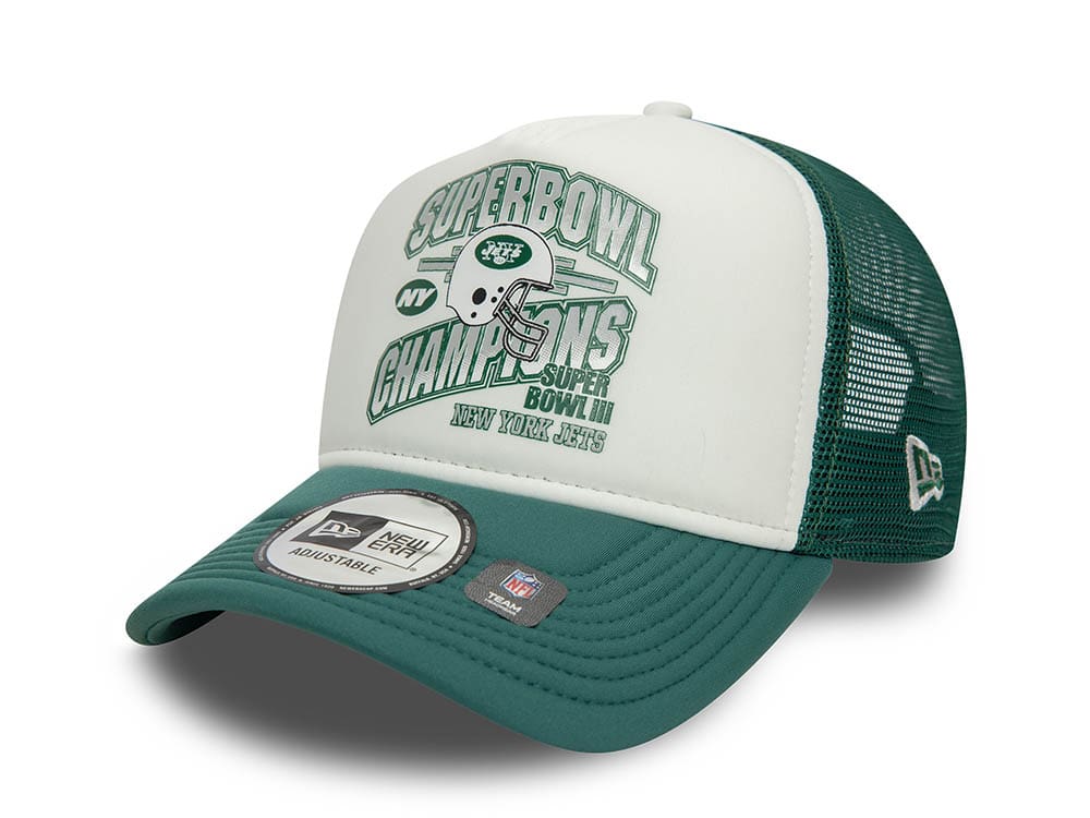 New Era New York Jets Superbowl III Champions 9Forty A Frame Trucker Snapback Casquette