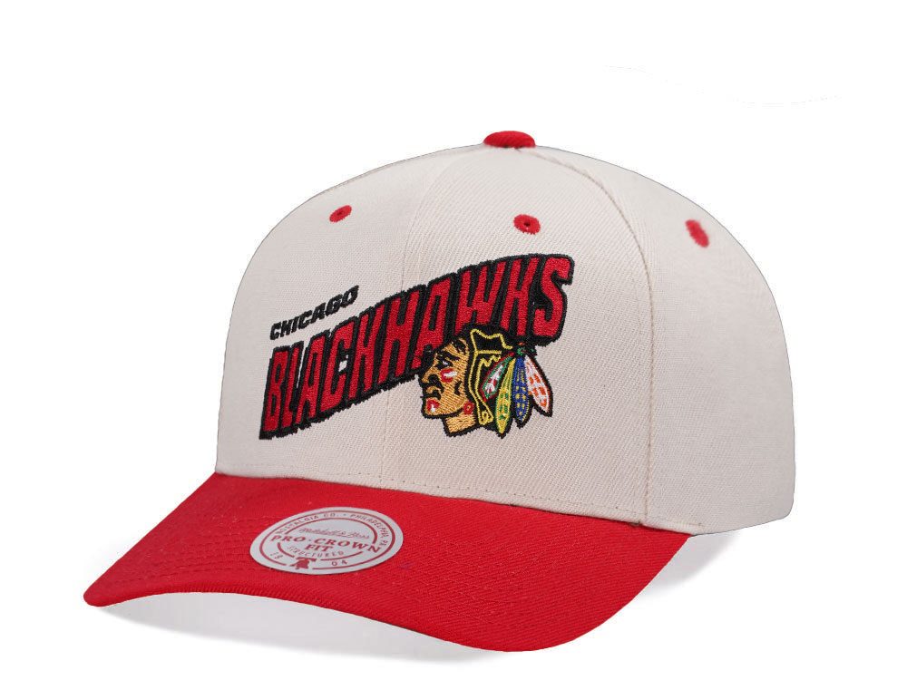 Mitchell & Ness Chicago Blackhawks Chrome Two Tone Pro Crown Fit Snapback Casquette