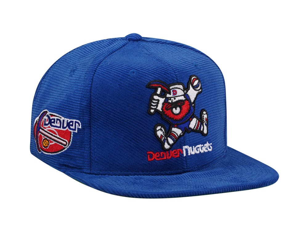 Mitchell & Ness Denver Nuggets Blue Cord Hardwood Classic Snapback Casquette