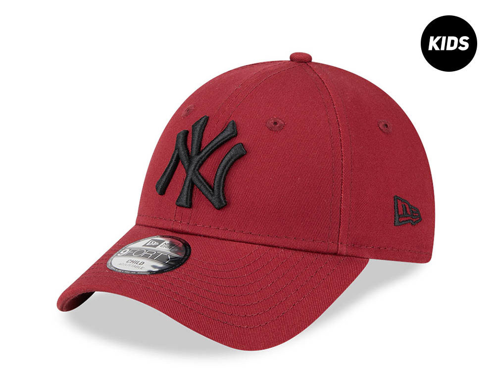 New Era New York Yankees Essential League Maroon Kids 9Forty Strapback Casquette