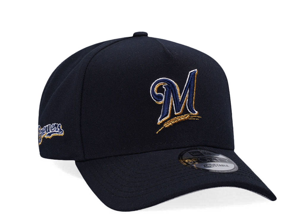 New Era Milwaukee Brewers Navy Classic Edition 9Forty A Frame Snapback Casquette