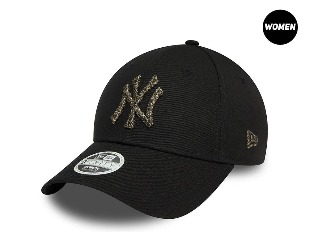 New Era New York Yankees Shinny Metallic Black Womens 9Forty Snapback  Casquette