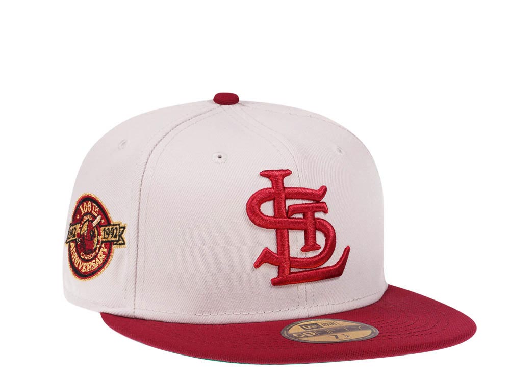 New Era St. Louis Cardinals 100th Anniversary Vintage Stone Two Tone Throwback Edition 59Fifty Fitted Casquette