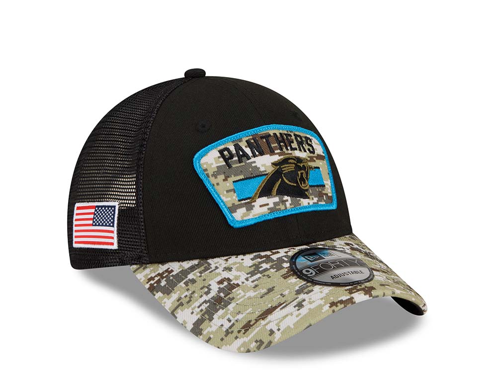 New Era Carolina Panthers Salute to Service 21 9Forty Trucker Snapback Casquette