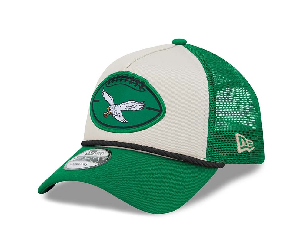 New Era Philadelphia Eagles Stone Two Tone 9Forty A Frame Trucker Strapback Casquette