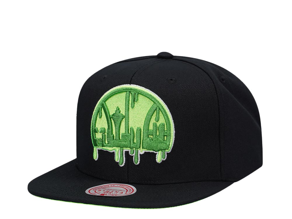 Mitchell & Ness Seattle Supersonics Slime Drip Hardwood Classic Snapback Casquette