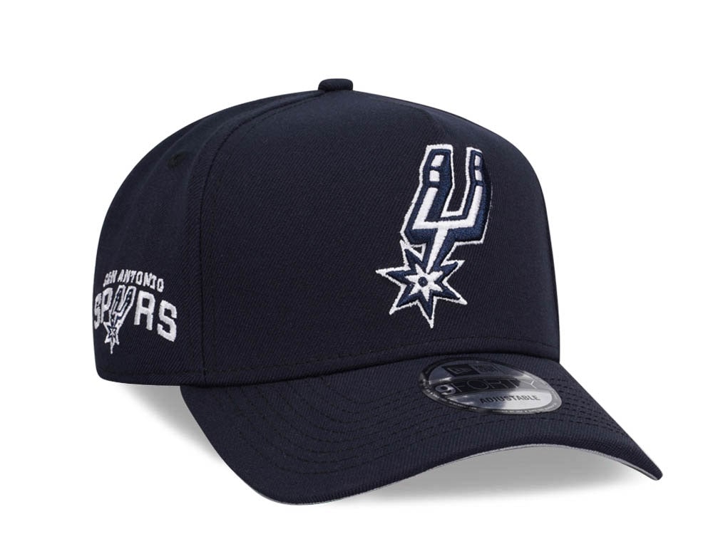 New Era San Antonio Spurs Navy Classic Edition 9Forty A Frame Snapback Casquette