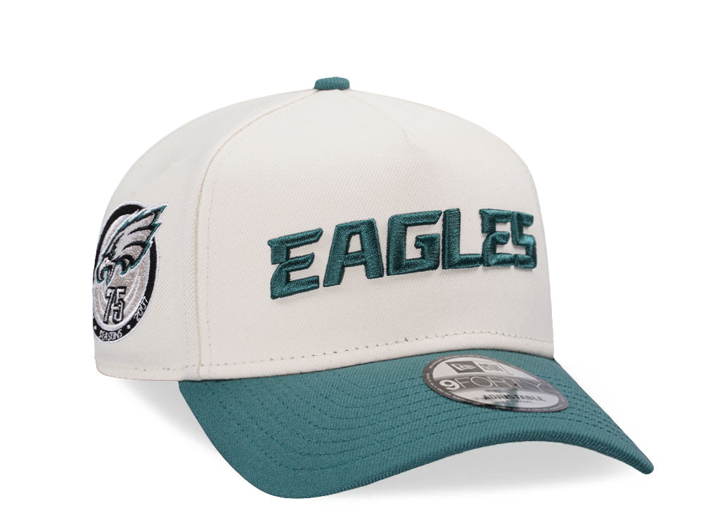 New Era Philadelphia Eagles 75th Anniversary Chrome Two Tone 9Forty A Frame Snapback Casquette