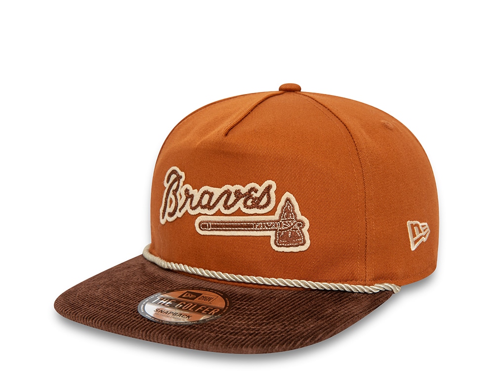 New Era Atlanta Braves Cord Visor Brown Golfer Snapback Casquette