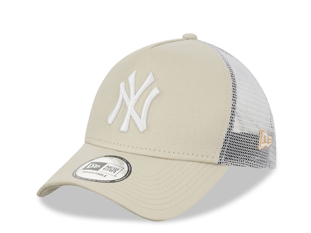 New Era New York Yankees Stone White A Frame Trucker Snapback Casquette