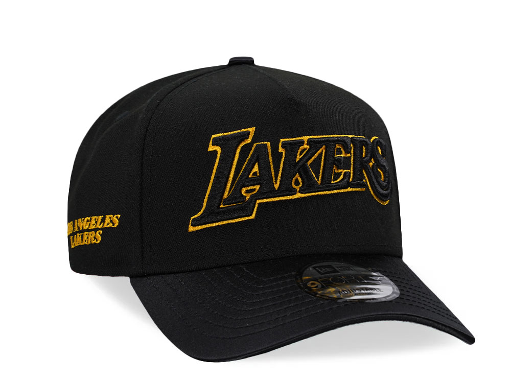 New Era Los Angeles Lakers Black Satin Brim Prime Edition 9Forty A Frame Snapback Casquette