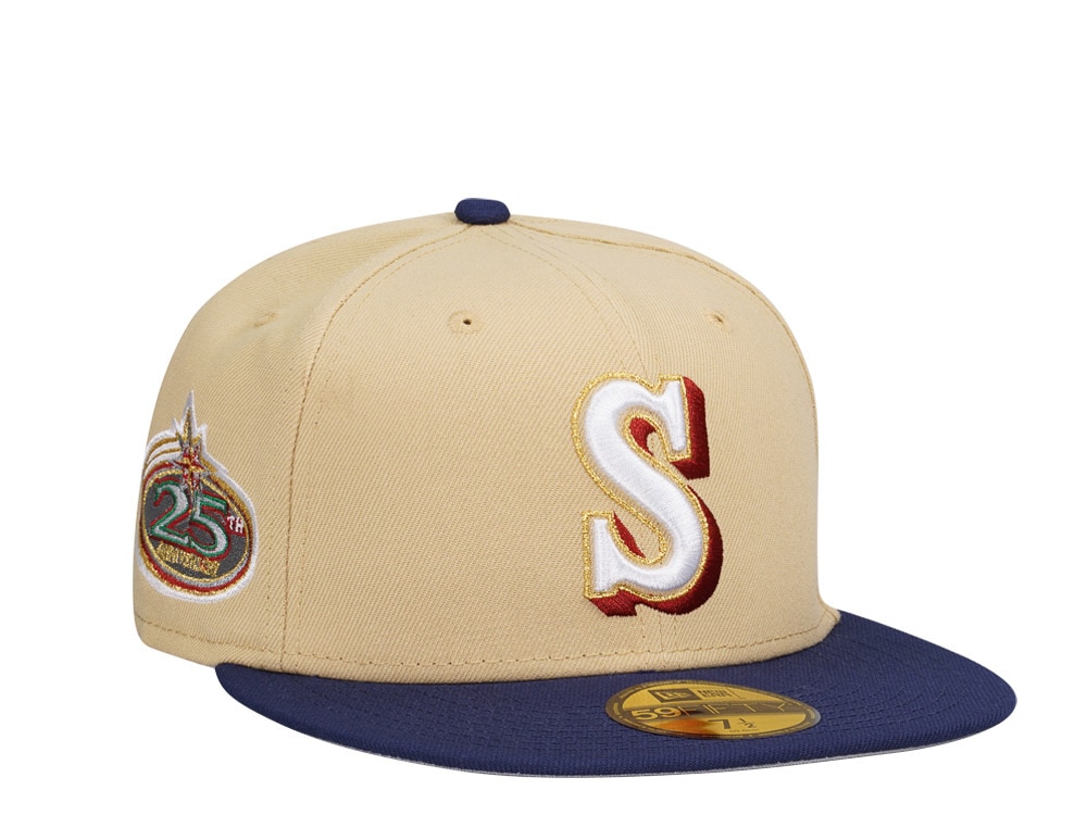 New Era Seattle Mariners 25th Anniversary Vegas Gold Prime Two Tone Edition 59Fifty Fitted Casquette