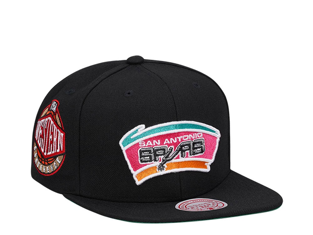 Mitchell & Ness San Antonio Spurs Conference Patch Black Snapback Casquette