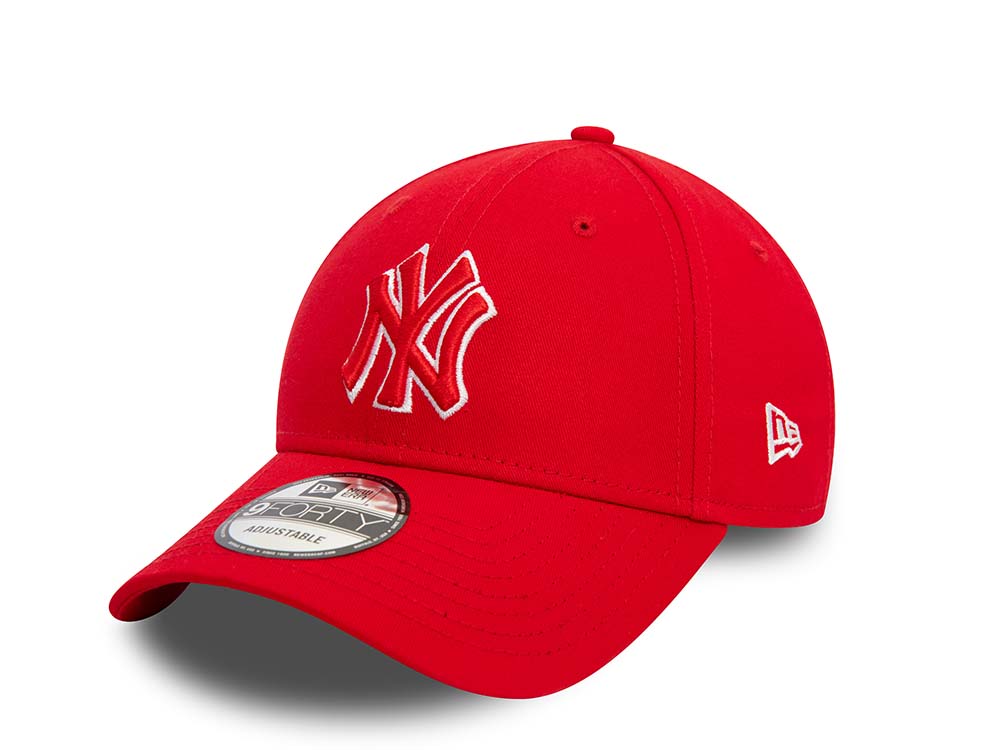 New Era New York Yankees Scarlet Red Outline 9Forty Strapback Casquette