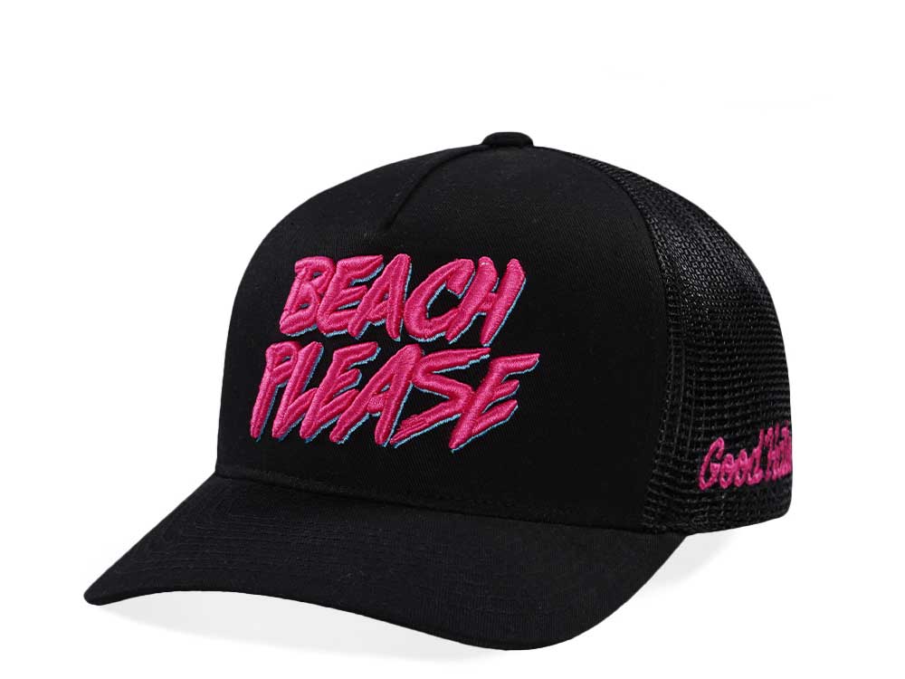 Good Hats Beach Please Black Trucker Edition Snapback Casquette